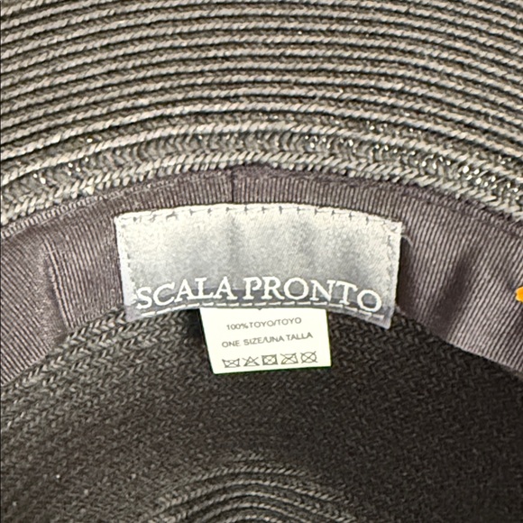 Scala Pronto Black Woven Fedora Hat - Picture 8 of 13